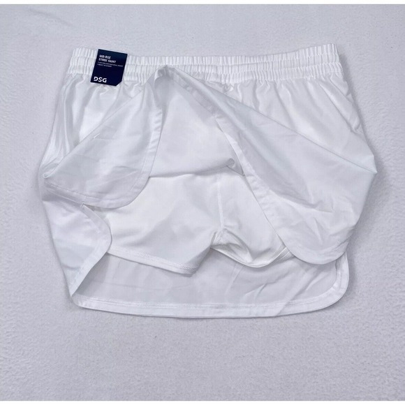 NEW DSG Mid-Rise Stride Golf Skort Built-In Bike Short Pocket White Size Large - Picture 4 of 8